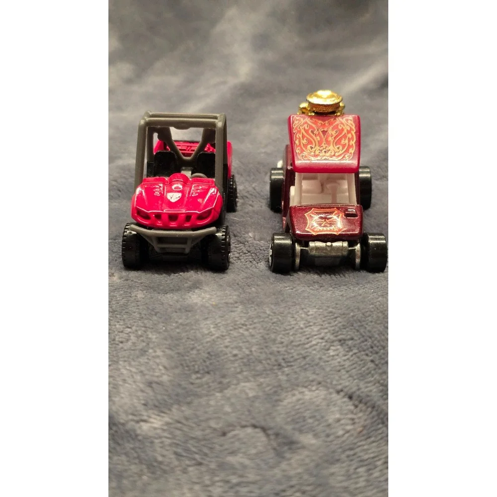 Hot Wheels Fore Wheeler Golf Cart & Matchbox Yamaha Rhino Red Diecast Lot